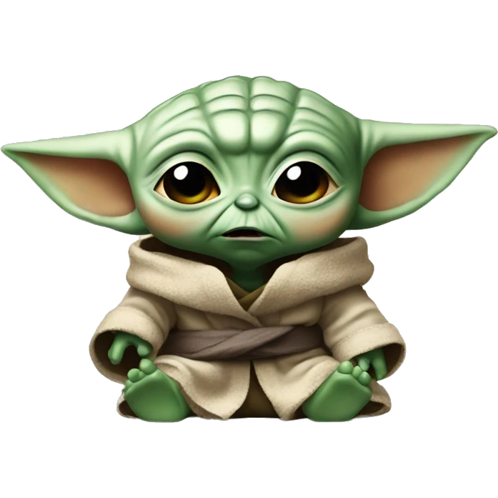 Baby Yoda in a terrible anger cries emoji