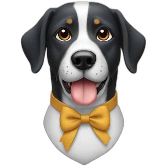 Chien en costard cravatte emoji