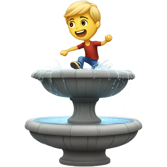 Guy jumping in fountain  emoji
