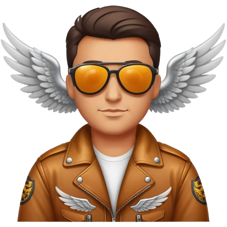 Biker with wings wearing sunglasses  emoji