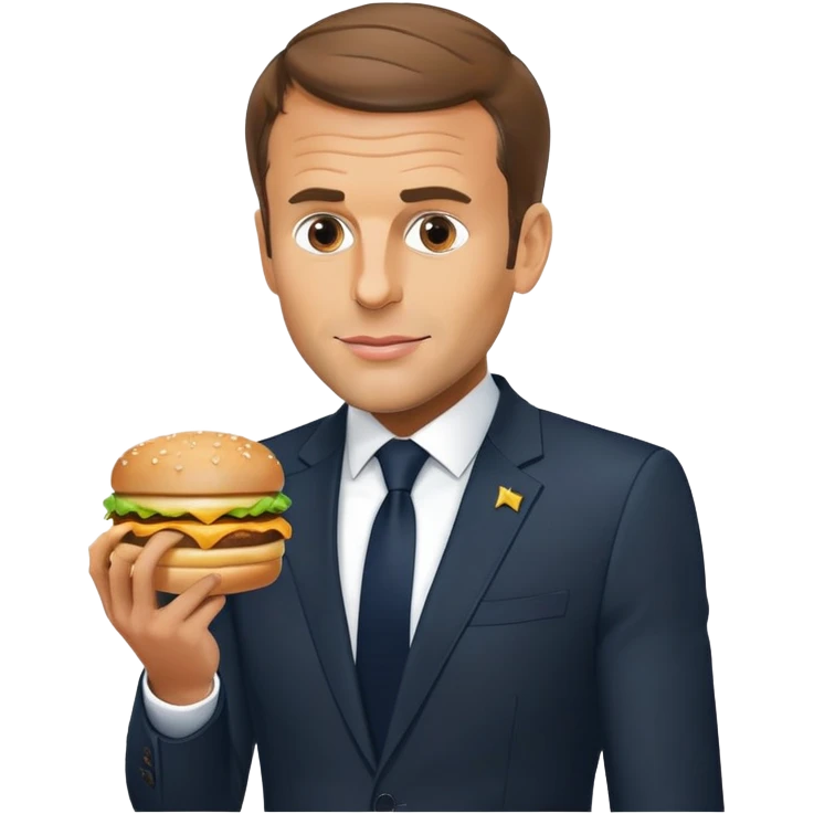 Macron on a big mac emoji