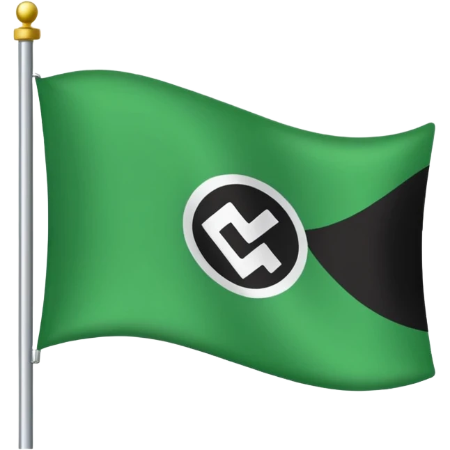 Белый, зеленый, черный флаг emoji