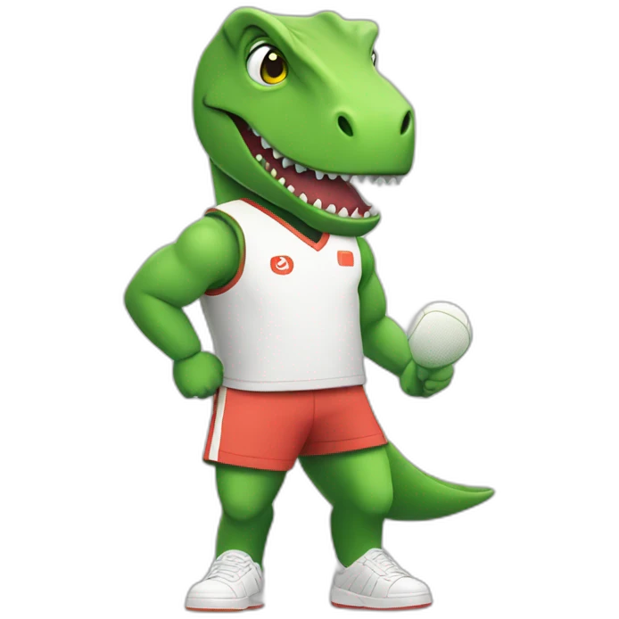 Trex in tennis uniform emoji