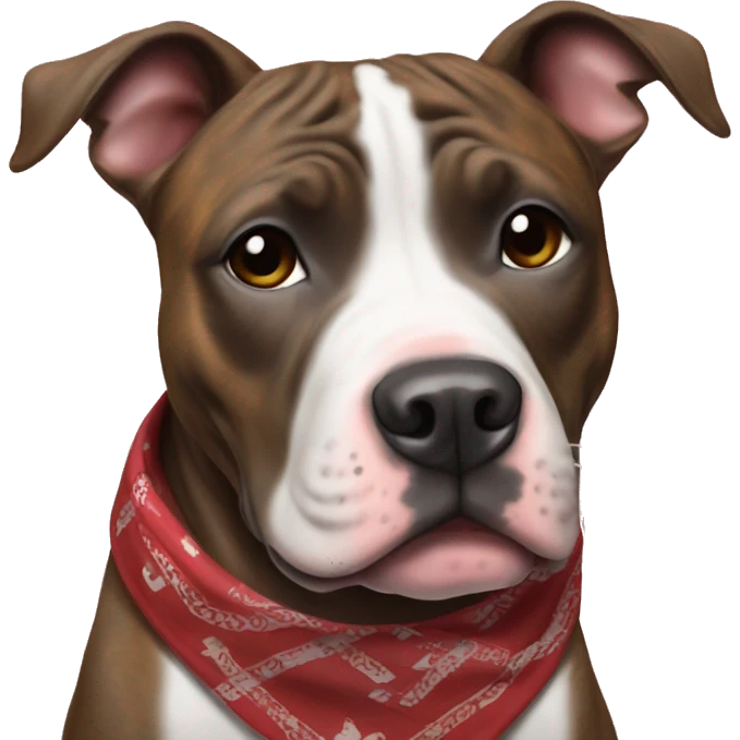 Brindle pit bull with bandanna  emoji