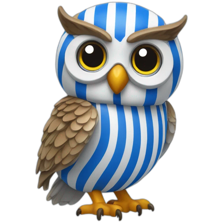 Sheffield Wednesday Owl wearing blue and white stripes emoji