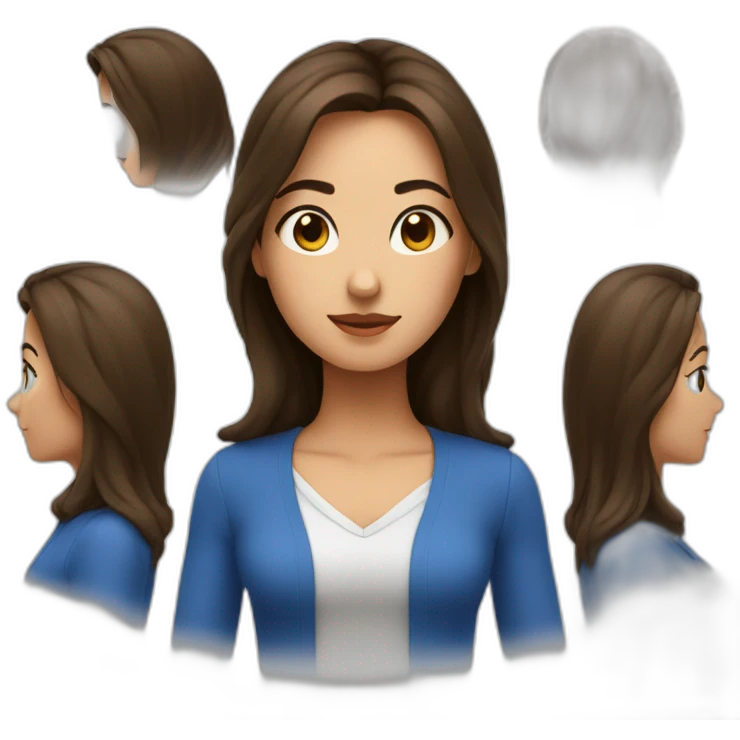 Femme, brune, aux yeux bleus qui fume emoji