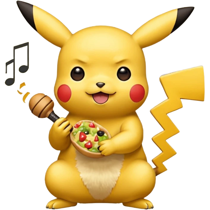 пікачу їсть, сидить, співає, танцює emoji