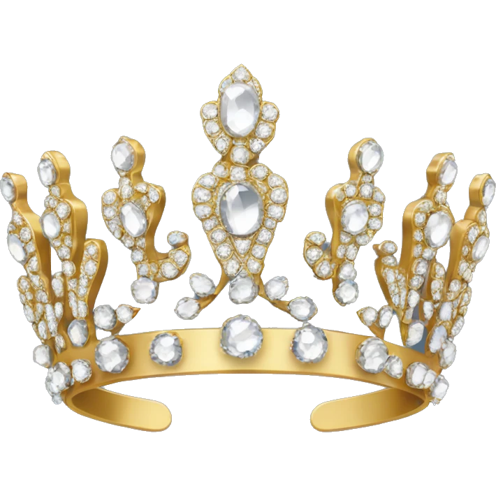 royal dainty jeweled british diamond gold tiara no background emoji