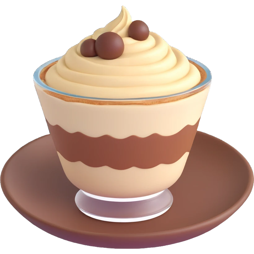 tiramisu cup, simplified, clear, emoji-like emoji