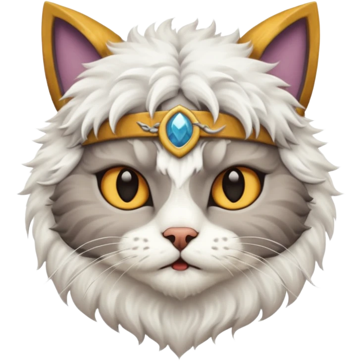 viking white cat emoji
