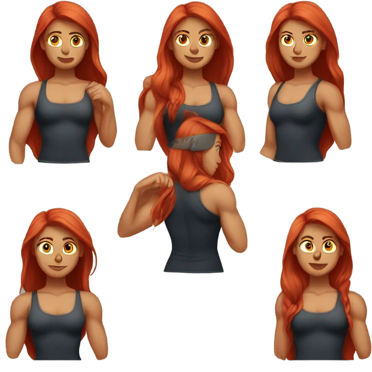 girl with muscles and big boobs and red hair emoji