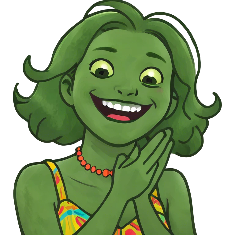a black woman with her hands crossed in front of her neck laughing emoji