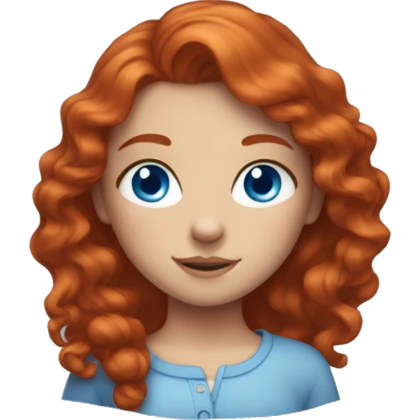 Red head girl with blue eyes and freckles emoji