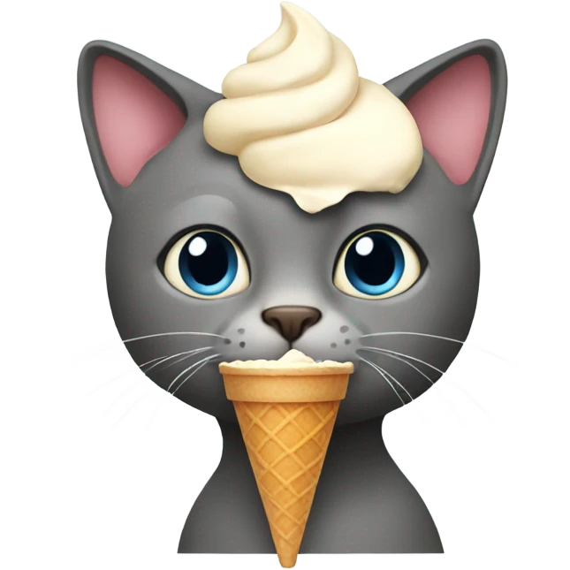 cat with ice cream emoji