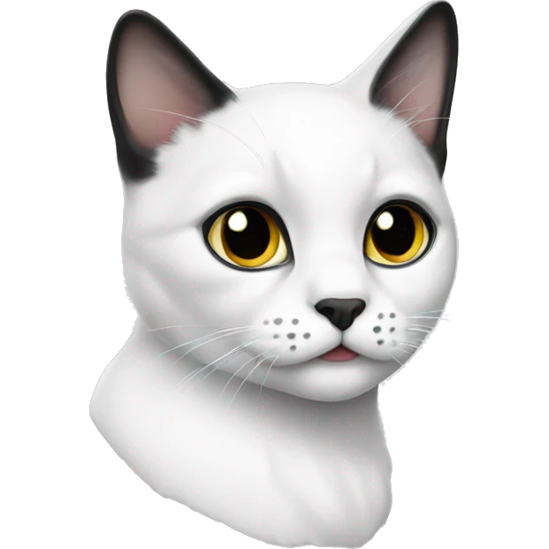 White cat with black spots  emoji