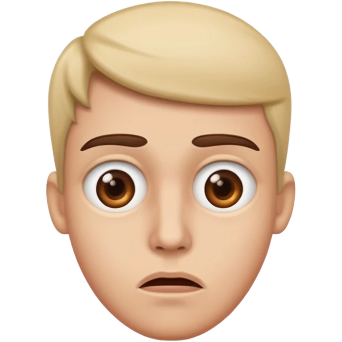 Straight mouth with confused eyes emoji