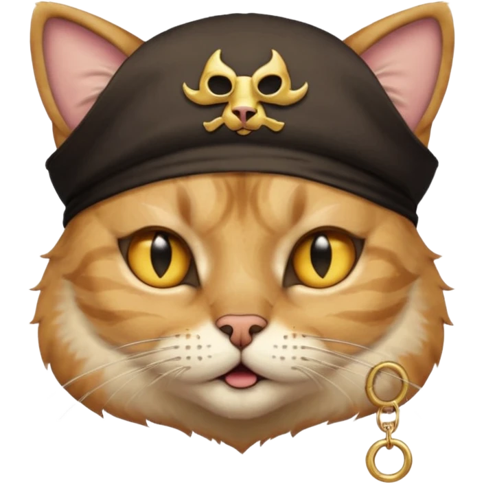 pirate cat with one closed eye emoji