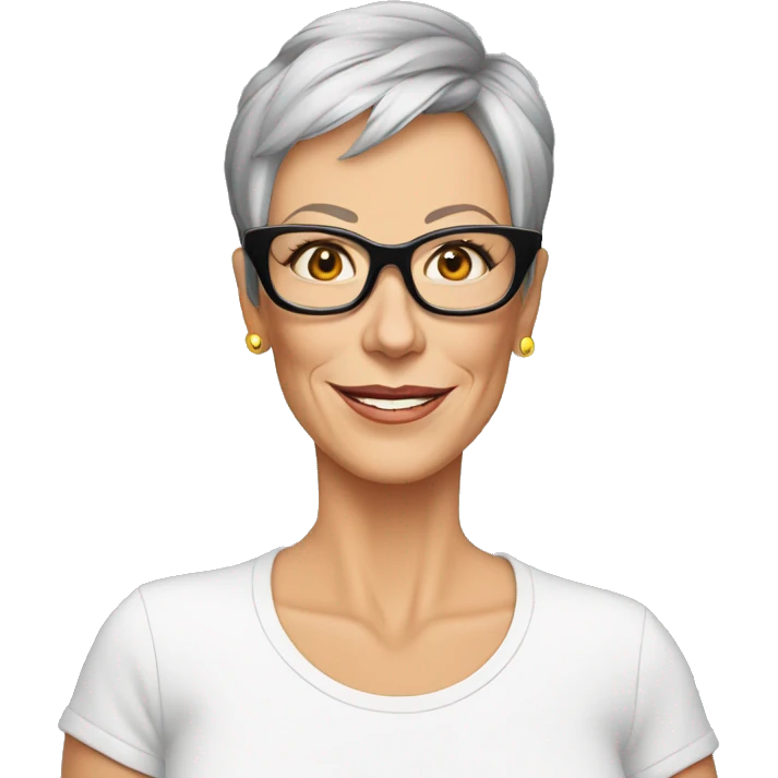 jamie lee curtis cartoon wearing tee emoji