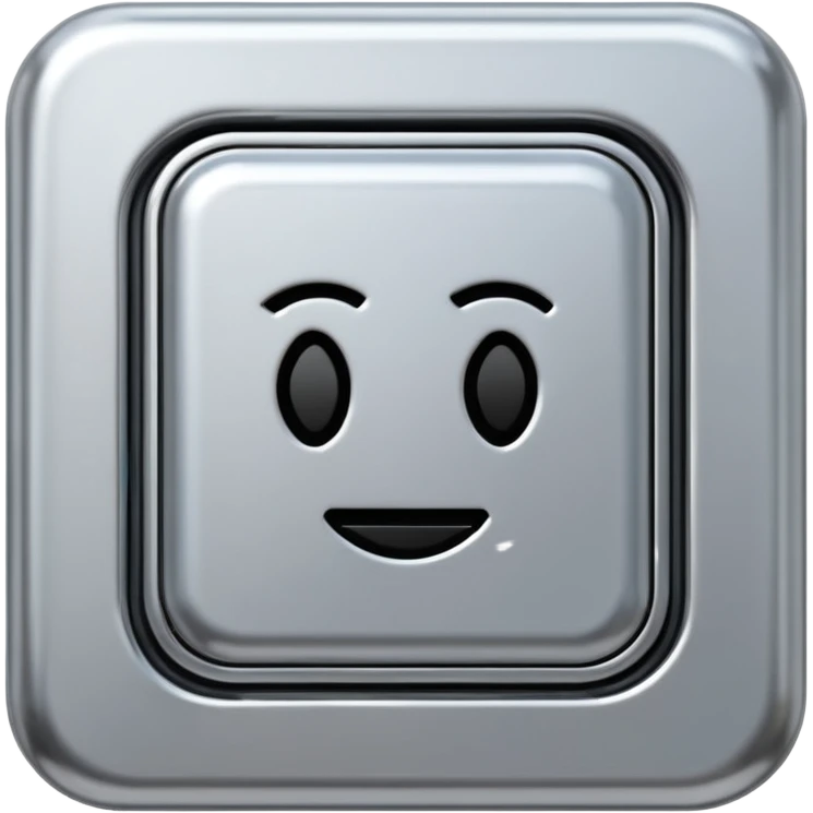 A futuristic microchip emoji made of polished silver chrome, minimal circuit details, smooth metallic surface, soft lighting, iOS emoji style, centered, clean white background emoji