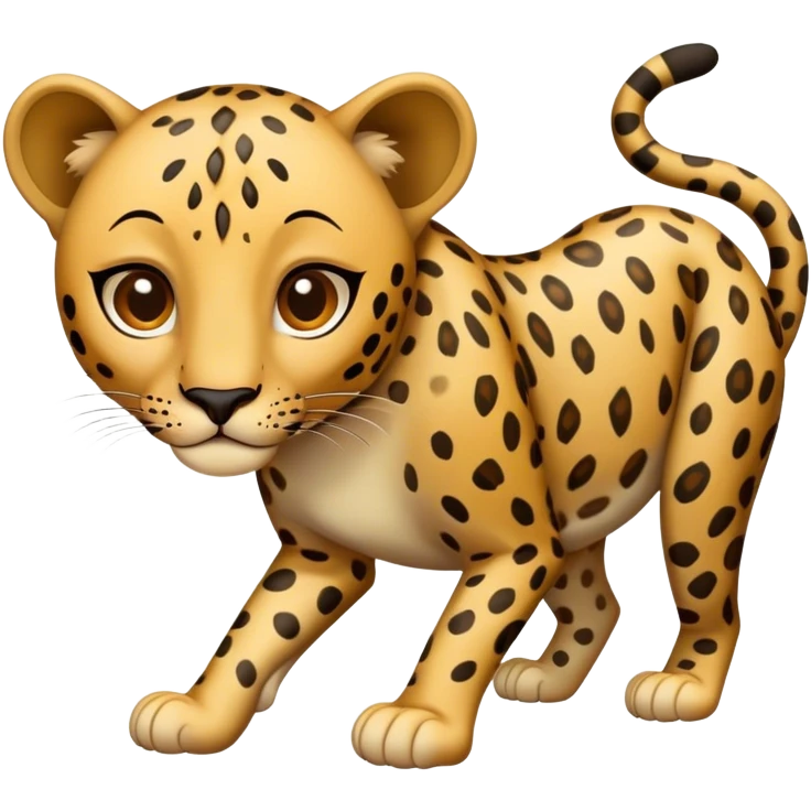 Leopard body crawling emoji