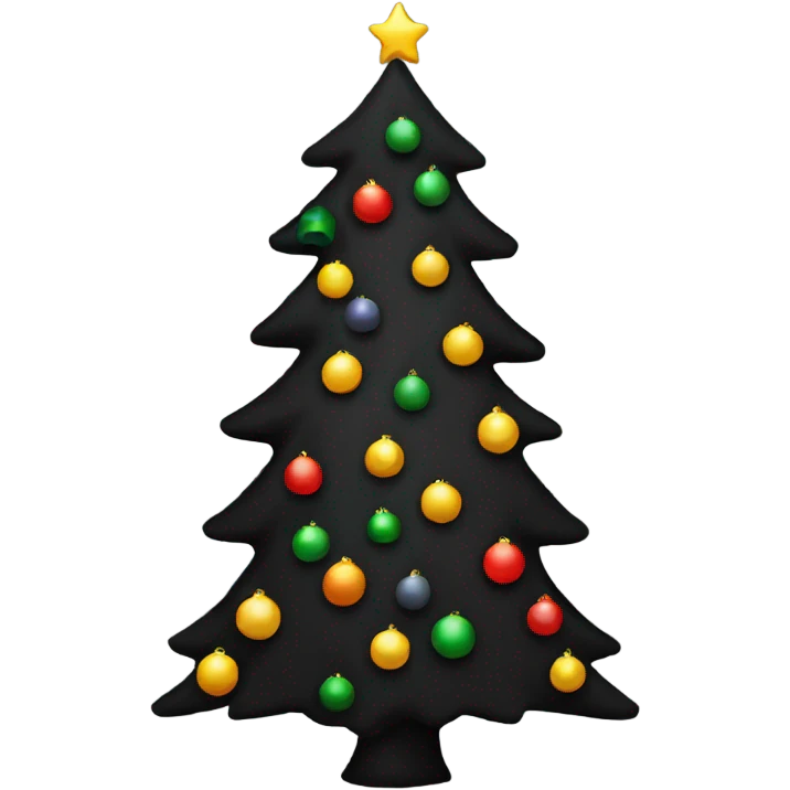 Black Christmas tree emoji
