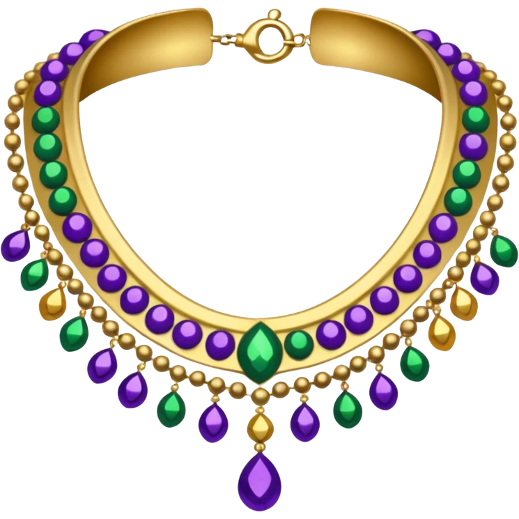 Mardi Gras collar with bead decorations emoji