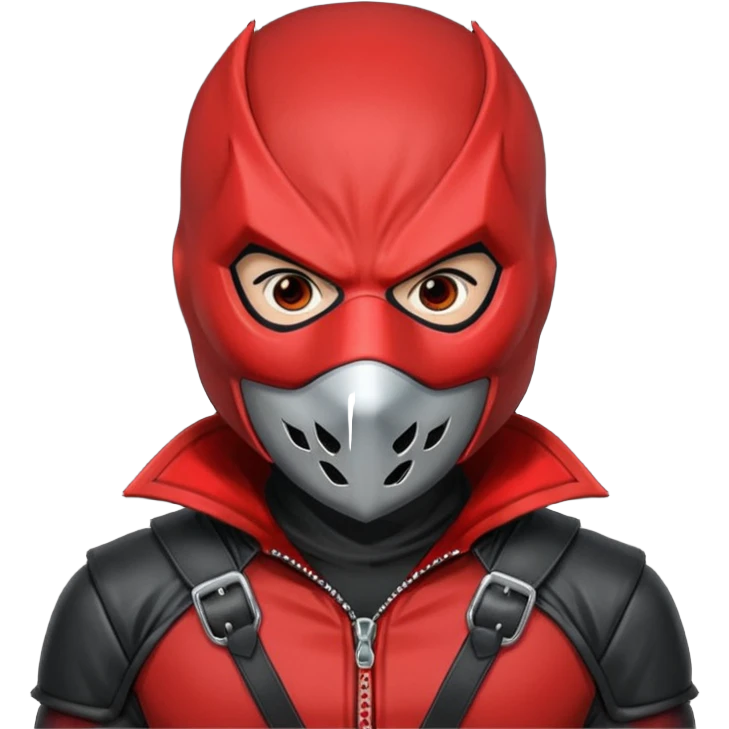 red hood with mask emoji