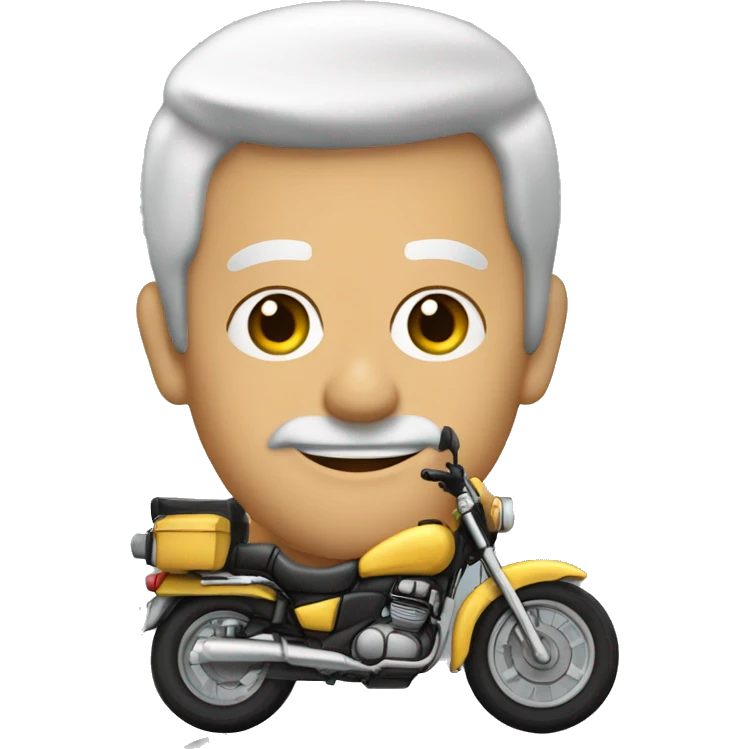 político homem de 38 anos em cima de uma moto acenando.  emoji