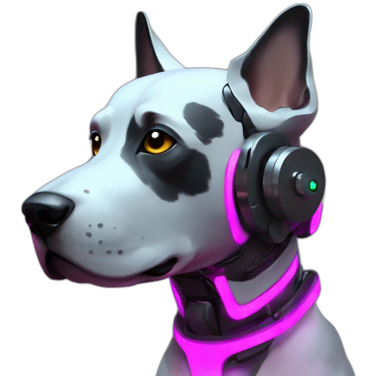 Dog robot kyberpunk neon emoji