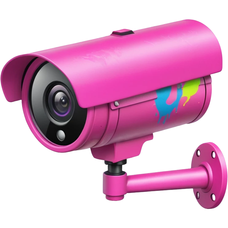 Security Camera pink with graffity emoji