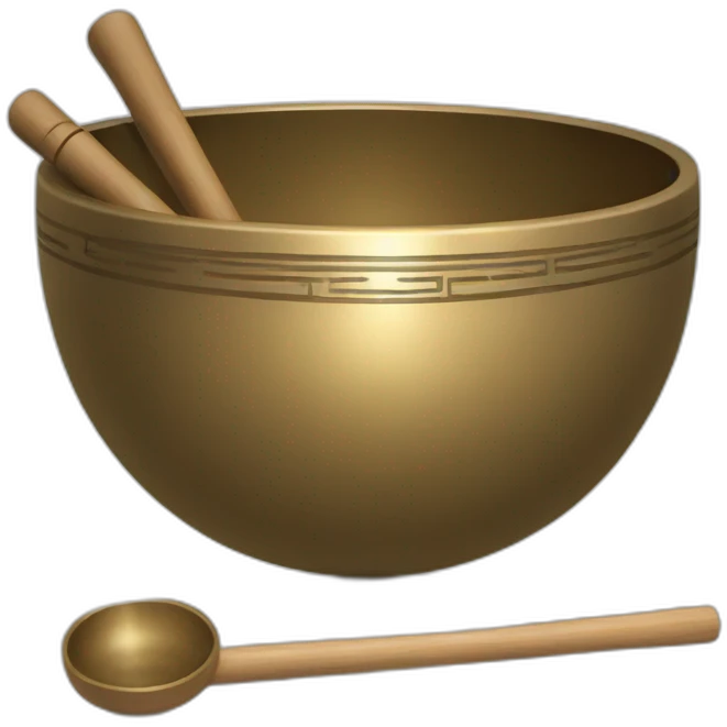 Tibetan Singing bowl with stick emoji