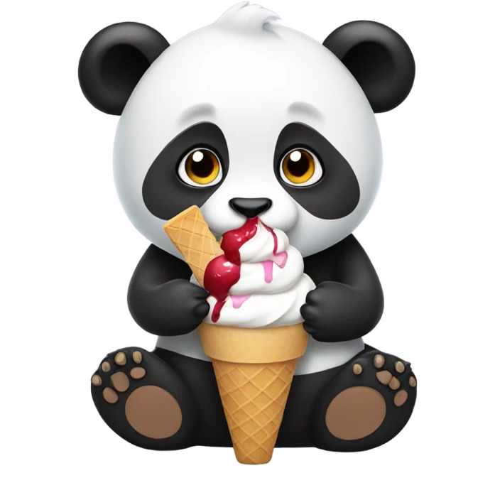 Panda eating ice cream emoji