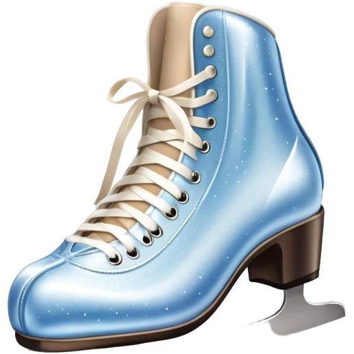 An icon showing elegant figure skates and a sparkling dress in close-up on an ice rink. The background features a graceful arena with soft lights reflecting on the smooth ice. Transparent background highlights the beauty, style, and artistry of figure skating. emoji