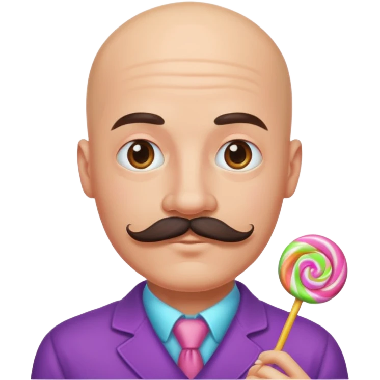 bald candy mustache candyman emoji