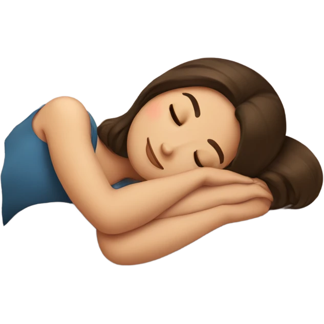 Brunette girl sleeping emoji