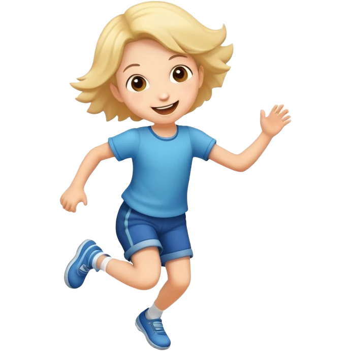 child skipping joyfully, cheerful and energetic emoji