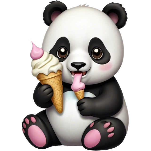 Panda rating ice cream emoji