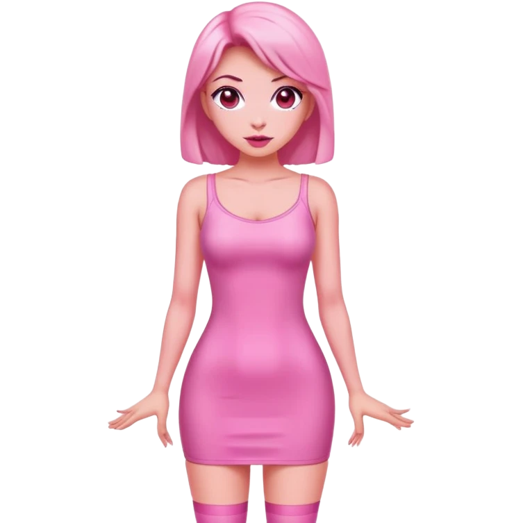 Pink mini tight dress emoji