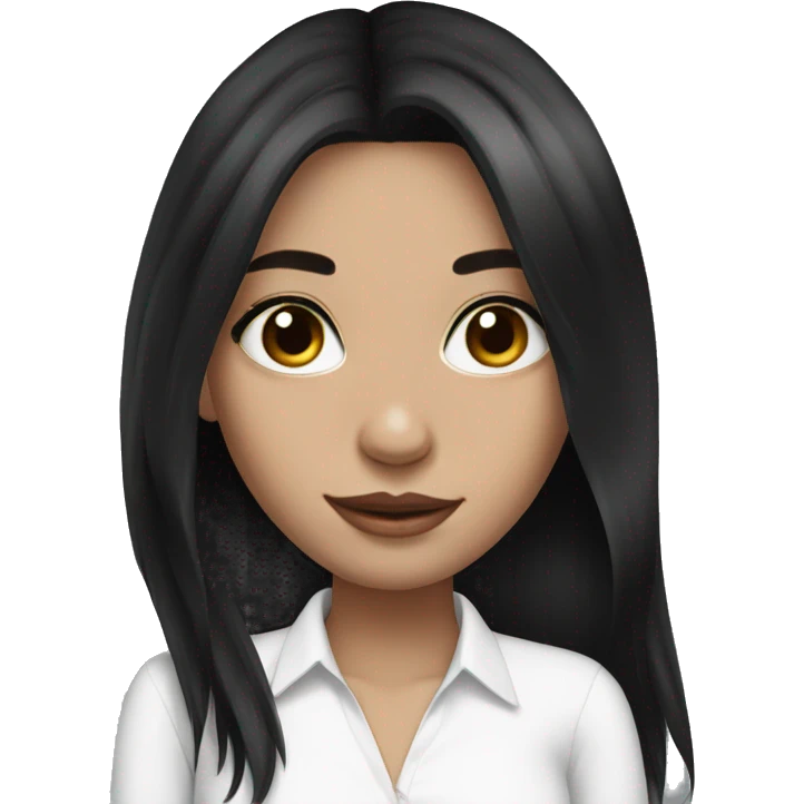beautiful girl, black hair, white skin emoji