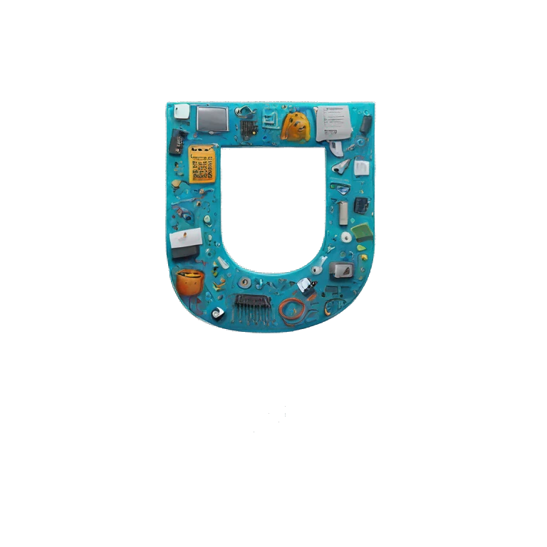 Letter U made of electronic parts emoji