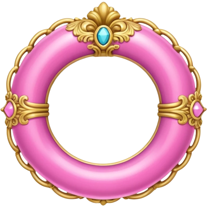 gold rococo pink inflatable ornate ring emoji