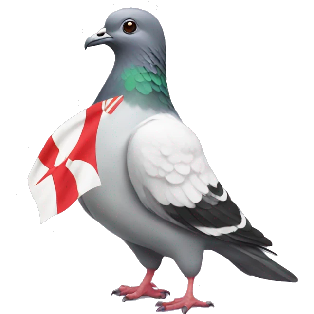 Pigeon with Japanese flag emoji
