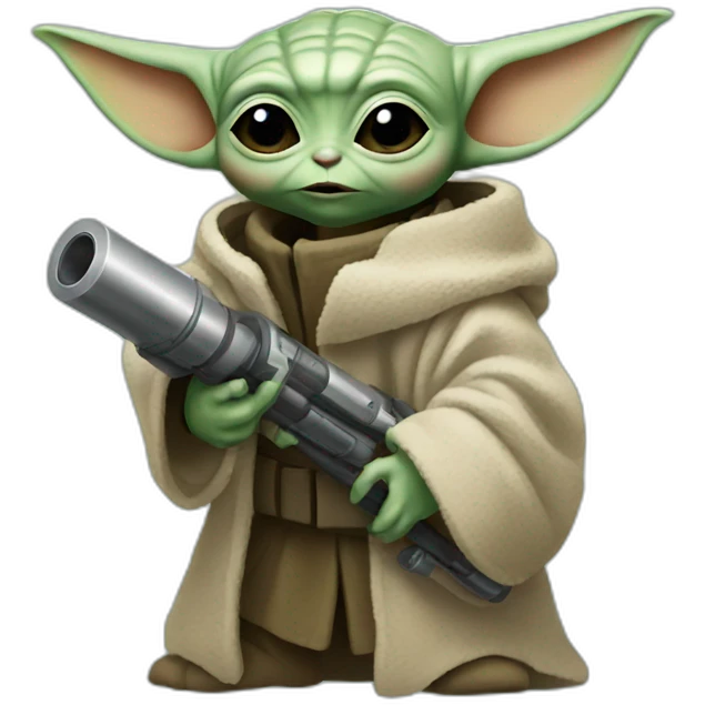 baby yoda with rocket launcher emoji