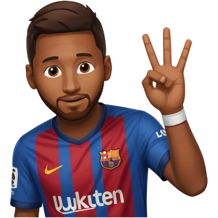Un emojin de Messi making an "okay" sign with his hand emoji
