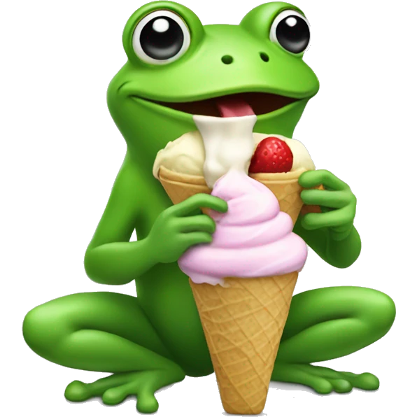 frog eating ice cream emoji