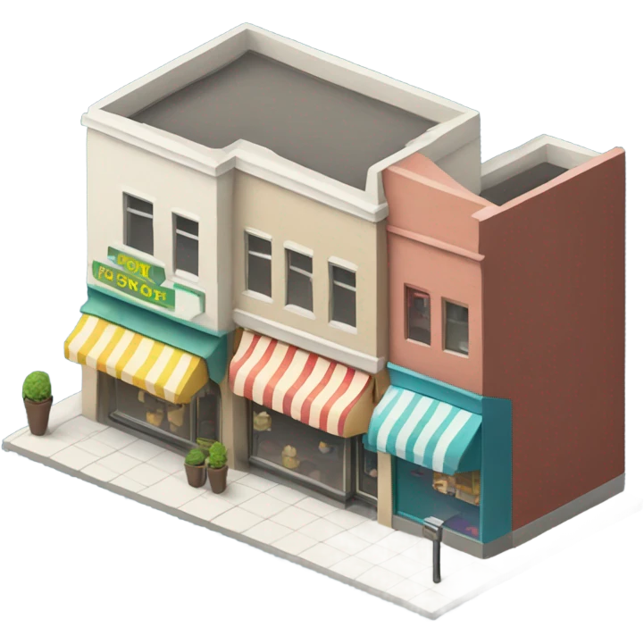 isometric row of shops emoji