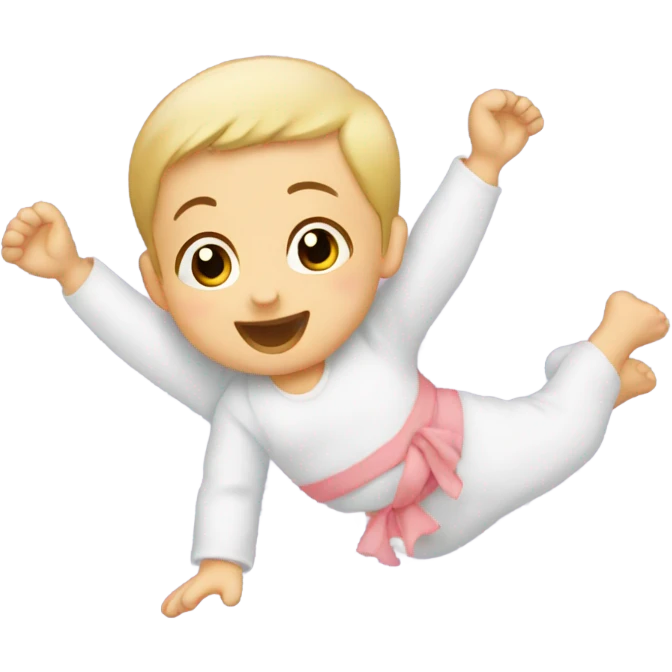 Baby doing cartwheel emoji