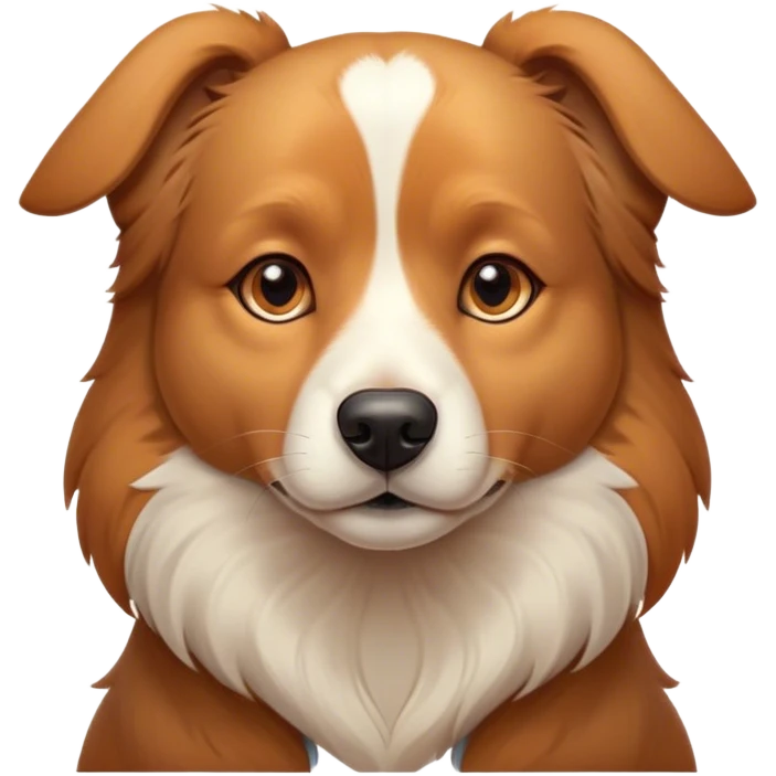 Cinematic Noble Domestic Dog Portrait Emoji, Poised and dignified, with a well-proportioned build and a neatly groomed coat of warm, inviting tones, expressive eyes radiating loyalty and wisdom, Simplified yet sharp and sophisticated features, highly detailed, glowing with a soft, dignified glow, high shine, intelligent and steadfast, stylized with an air of understated charm, focused and attentive, soft glowing outline, capturing the essence of a watchful and confident domestic dog that feels as though it could step out of the screen with effortless authority! emoji