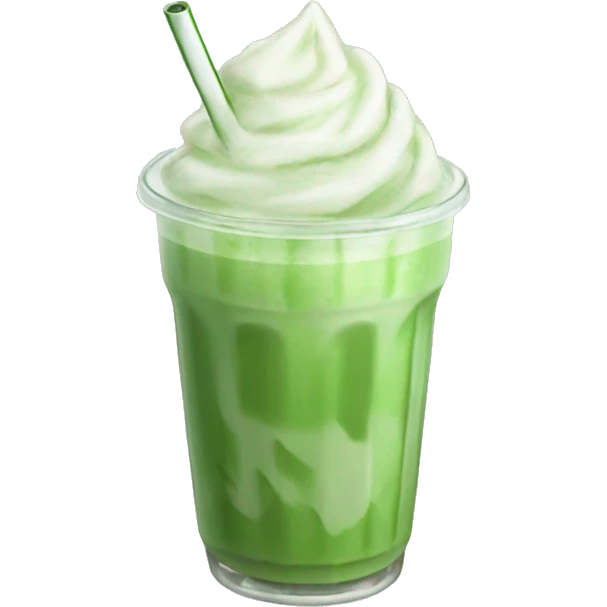 iced matcha latte, aesthetic emoji