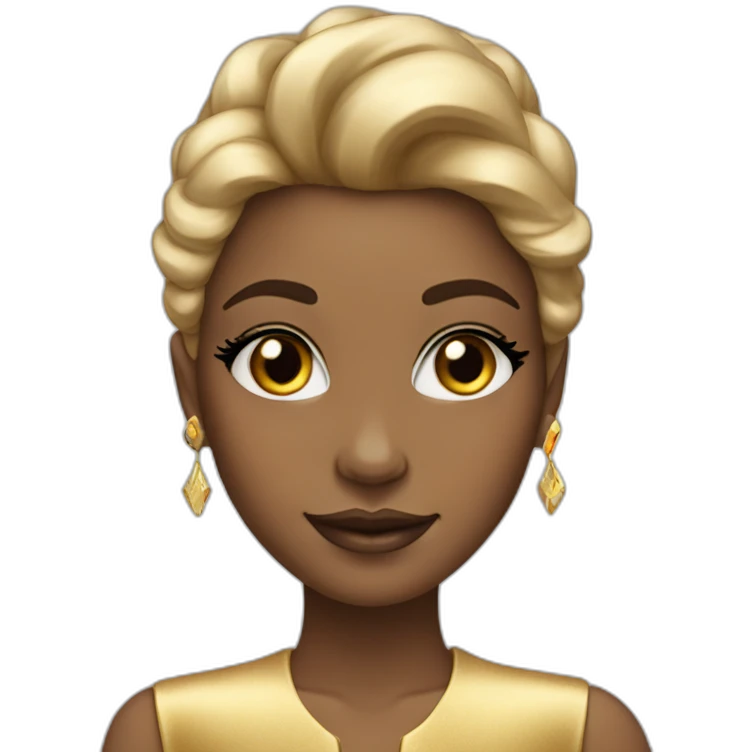 Posh-girl-with-golden-suit-and-blue-eyes-and-rainbow-unicorn-hair emoji
